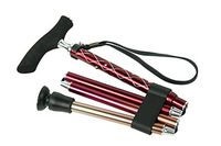 Mini Folding Red Engraved Cane with Soft-Touch Handle and Swarovski Crystals