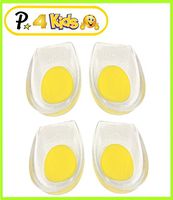 Presadee Kid’s Heel Cup Gel Silicone Foot Cushion Ankle Pain Relief Walking Shock Absorbent Protection Support (2 Pack - Yellow)