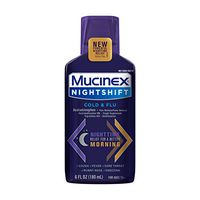 MUCINEX Nightshift Cold & Flu Liquid 6 fl. oz. Relieves Fever, Sneezing, Sore Throat, Runny Nose, and Cough