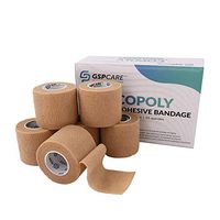 Self Adherent Cohesive Bandages Wrap 6 Count 2" x 5 Yards, Medical Tape, Adhesive Flexible Breathable First Aid Non Woven Rolls, Stretch Athletic, Ankle Sprains & Swelling, Sports, FDA Approved