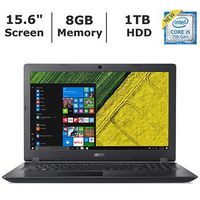 Acer Aspire 3 15.6" HD widescreen LED-backlit display Laptop , Intel Core i5-7200U Processor 2.5GHz, 8GB RAM, 1TB HDD, 802.11ac, Bluetooth, HDMI, Webcam, Windows 10