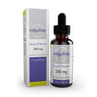 Hemp Oil Extract by Indigofinity - Organic Tincture Sublingual Drops, 250mg - 1 fl oz, 30 ml - THC Free - Sleep Supplements - Stress Support - Anti Anxiety - Lemon Flavor