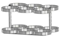 FWF Oxygen Rack Holds 6 (M-22 OR JD 5.50 Style) CYLINDERS Diameter of 5.25" Made in USA