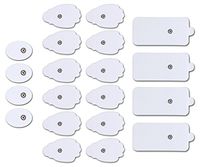 Belifu Electrode Pads 20 PCS with 2.35mm Shielded Replacement Electrode Wires with 4 Snap Connectors, Standard Connection Snap 3.5mm Cable for Tens EMS Massager