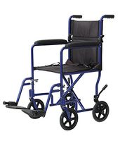 Lightweight Aluminum Portable Wheelchair Blue/Small/19" seat to floor/19 lb.