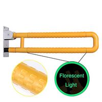 Zhen guo Toilet Safety Rails For Elderly, Flip Up Toilet Safety Frame Rail, Folding Handicap Rails Toilet Grab Bar Handicap Bathroom Support Handles Wall Mounted (Color : Yellow)