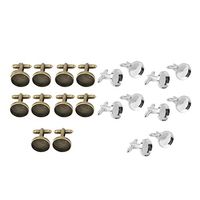 20pcs Mens Cufflinks Cuff Link Blanks Pad Findings Jewelry 16mm Mixed Colors Jewerly Gift Best Designs Accessories Good Beauty Cuff-link Unique Casual