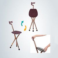 Adjustable Folding Walking Stick Seat Stool Massage Ergonomic Bow-Shaped Handle for Elder Portable Fishing Rest Stool HOJZ