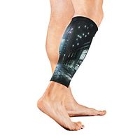 Stretch Sport Calf Sleeve Police Car City Protective Guard for Men Women - Best Footless Compression Socks for Shin Splints, Running,Basketball Football (1 Pair)