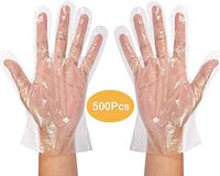 500 pcs Disposable Clear Plastic Gloves Plastic Disposable Food Gloves-Large, Polyethylene Gloves for Food - Latex Free Gloves - Clear Food Prep Gloves - Food Handling Gloves