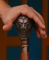 Royalexports Cane skull beautifull old walking stick gold brass