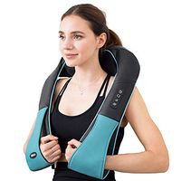 Shiatsu Back Shoulder and Neck Massager with Heat Deep Tissue 3D Kneading Pillow Massager for Relieving Muscle Pain - Blue