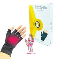 Better Now Arthritis Gloves Pain Relief Compression Fit Fingerless Hand Copper (L)