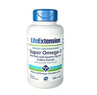 Life Extension Super Omega-3 EPA/DHA with Seasame Lignans and Olive Fruit Extract Softgels, 120 Count