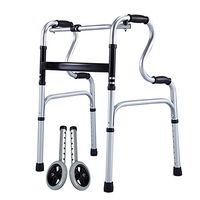 Lqdpdd Lightweight Folding Four Wheel Rollator Walker with Padded Seat, Walker Folding Portable Adjustable Height Supports Up to 396 Lbs Rehabilitation Safety Frame & Rail