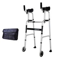 Walkers for Seniors Medical Folding Walker,with Wheels Adjustable Height and Detachable Legs Can Support Arms to Assist Walking Lower Limb Training Device,Black,T1