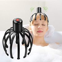 Head Massager, Electric Scalp Massager with 2 Modes and Automatic Function, 12 PET 3D Arms Hands-Free USB Charging, for Hair Growth Stress Relief Relaxation and Hair Stimulation, Knee Massager