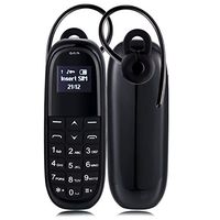 Rcsbtd Network: 2G (White + Black), Individual SIM, Anti-Lost, MTK6261DA, Hands Release Bluetooth Dialer Headphone, Side Keyboard, Miniskirt Wandering Phone (Color : Black)