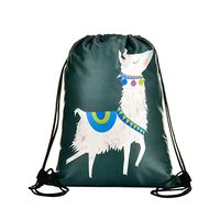 LIHI Bag Kids 10 Pack Party Supplies Birthday Drawstring Backpack Bags,Llama