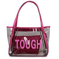 pollyhb Messenger Bag, Stylish Girl Transparent Jelly Bag Handbag Letters Shoulder Bags Leisure Handbag