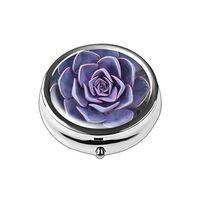 Pill Box - Lizimandu Compact 3 Compartment Medicine Case, Pill Box for Pocket or Purse (1-Purple Flesh)