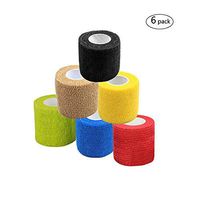 Self Adherent Wrap Tape Medical Cohesive Bandages Flexible Stretch Athletic Strong Elastic First Aid Tape for Sports Sprain Swelling and Soreness on Wrist and Ankle Colorful 6 Pack 2Inch X 5Yards