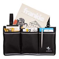 Larger Wheelchair Side Bag - Arm Rest Pouch - Wheel Chair Accessories Organizers - Fits Walkers, Rollators, Scooters (Larger Sized Black)