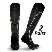 Vitalsox Silver Drystat Graduated Compression Socks (2 Pack), Dark Grey/Dark Grey, Large