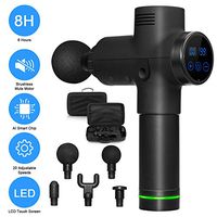 Handheld Deep Tissue Percussion Massager for Muscle, Body Massage Gun Cordless with 20 Speeds for Athletes Pain Relief, Portable Electric Fascia Gun with 6 Massage Heads Brushless Motor