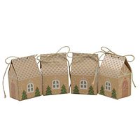 Alapaste Gift Boxes Set of 20 Christmas Candy Boxes,Cookies,Goodies Kraft Paper Bags Gift Box Present Packaging for Festival Holiday New Year