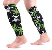 Marijuana Skull Skeleton Sports Calf Compression Sleeves Leg Compression Calf Sleeve for Runners Men Women (1 Pair)
