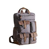 F&W WF Backpack - Men's Rucksack Retro Outdoor Travel Bag Large Capacity Computer Bag (Color : Gray)