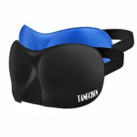 TANGCISON Eye Mask Sleep Mask, 2 Pack 3D Eye Mask for Sleeping, Bamboo and Cotton Material Eyeshade, Sleep Eye Mask with Adjustable Strap for Women and Men (Black and Blue)