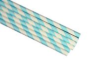 12 Pack Eco-Friendly 7.75" Light Blue Stripped Paper Straws