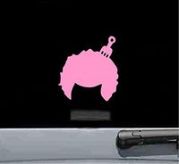JS Artworks Afro and Pick Vinyl Decal Sticker (Soft Pink)