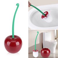 Zetiling Toilet Brush, Cherry Shape Compact Freestanding Plastic Toilet Bowl Brush and Holder Suit for Bathroom Cleaning