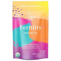 Pink Stork Fertility Tea: Sweet Mint, USDA Organic, Supports Prenatal Vitamins, Fertility + Hormones + Cycle, Women-Owned, 30 Cups