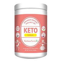 Keto Collagen Peptides 10,000mg Protein Powder with MCT Oil: Grass-fed Low Carb Keto Drink Supplement 11.4oz/326.2 (Vanilla) (Vanilla, 1pack)