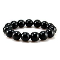 Power Ionic Health Tourmaline Black Bigger Beads Bracelet Yoga Wristband w/Box
