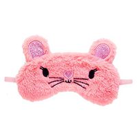 Shinywear Cute Rabbit Sleeping Eye Mask Plush Blindfold Travel Sleep Masks Super Soft Funny Eye Cover for Kids Girls and Adult (Pink Cartoon Mouse)