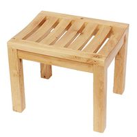 Bathroom stool Solid Wood Stool Combative Stool Old Man, Pregnant Woman, Children's Bath Stool Slip-proof Waterproof Shower Stool Shoe Stool (Color : Wood color, Size : 423435cm)