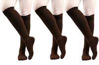Compression Socks - Premium Design for Men and Women Everyday Use Running Pregnancy Flight & Travel Nursing Best Athletic Fit - Boost Stamina Circulation & Recovery (Brown, Sm/Med, 3Pr)