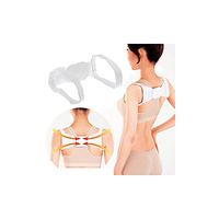 Unisex Discreet Therapuetic Posture Correcting Chest Belt Back Brace - White