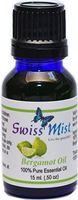 Swiss Mist - Bergamot Natural Essential Oil - Helps Uplift Mood Instantly, Relieves Stress and Anxiety, Helps Relax the Mind; For Diffusion, Internal or Topical Use - 15 ml (0.50 oz);