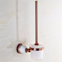 LAONA European-style rose gold ceramic bathroom accessories set bathroom towel rack racks, Toilet brush