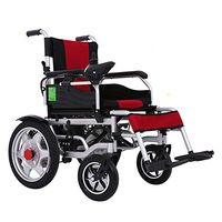 W&P Foldable Electric Wheelchair for Adults,Adjustable Seat Belt Wheelchair with Brake,12AH Battery Can Driving 15 km,16 inch Tire