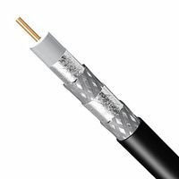 350ft BLACK QUAD-SHIELD RG-6 COAXIAL CABLE 18AWG CENTER CONDUCTOR 3Ghz 75 Ohm UL ETL CM FOR IN-WALL INSTALLTION UV PROTECTED DISH NETWORK ANTENNA HDTV BROADBAND INTERNET BULK COAXIAL CABLE