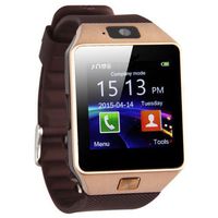 Bluetooth Smart Watch Phone Mate GSM SIM for Android iPhone Samsung HTC LG (Gold)