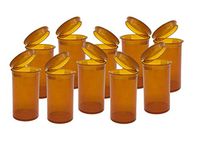 19 DRAM POP TOP Bottles Qty CASE Size Count Rx Pill Prescription Vials Crafts Coins Film Storage Medicine MMJ 420 CONTAINERS & Made in USA (10 PCS, Amber - Transparent)