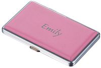 Personalized Visol Candi Pink Leather Double Sided Cigarette Case with free engraving